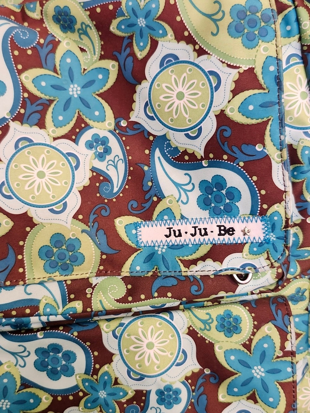 Vintage Ju-Ju-Be Perfect Paisly Messager/ Backpack Diaper Bag - Picture 2 of 12